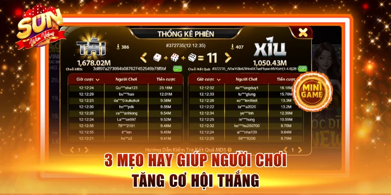 Tài Xỉu MD5 Sunwin Minh Bạch Với Công Nghệ Hiện Đại 3 3 mẹo hay giúp người chơi tăng cơ hội thắng