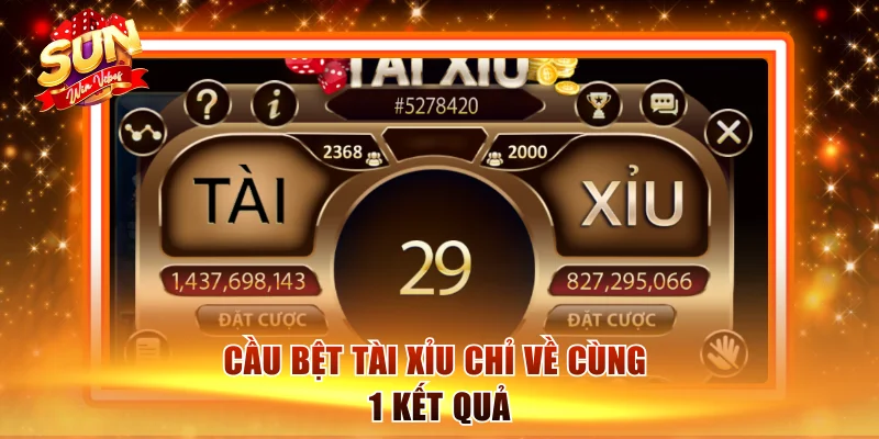 Chuỗi Cầu Bệt Tài Xỉu Liên Tiếp Và Những Thủ Thuật Cần Biết 1 Cầu bệt tài xỉu chỉ về cùng 1 kết quả